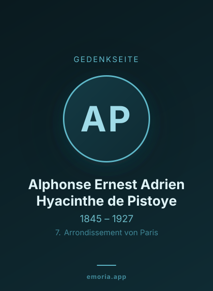 Gedenkportrait von Alphonse Ernest Adrien Hyacinthe de Pistoye