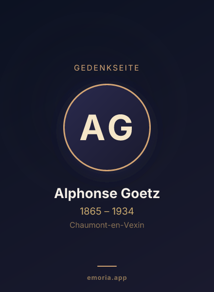 Gedenkportrait von Alphonse Goetz
