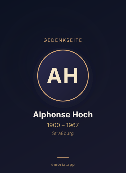 Gedenkportrait von Alphonse Hoch