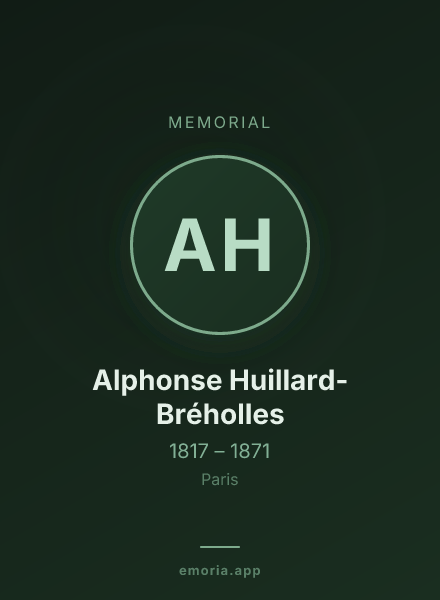 Memorial portrait of Alphonse Huillard-Bréholles
