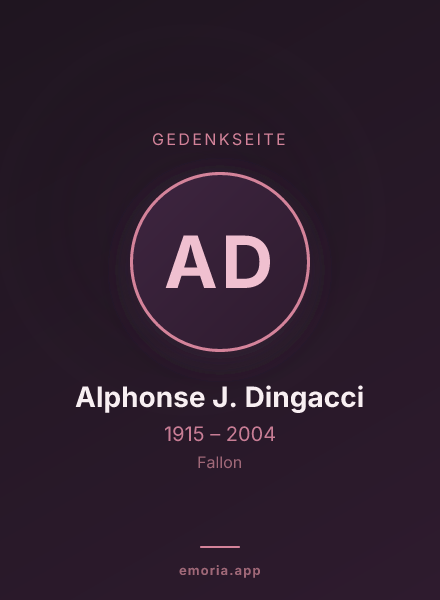 Gedenkportrait von Alphonse J. Dingacci