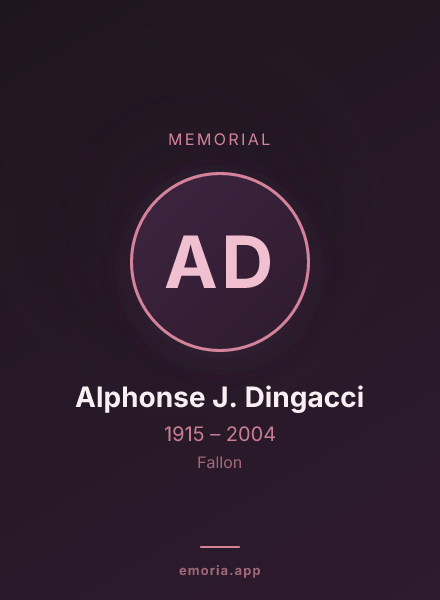 Memorial portrait of Alphonse J. Dingacci