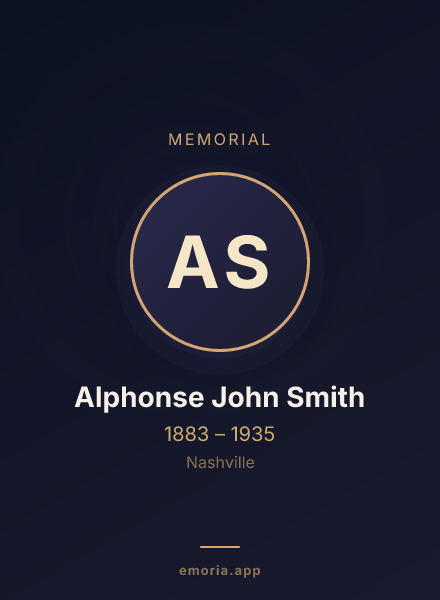 Memorial portrait of Alphonse John Smith