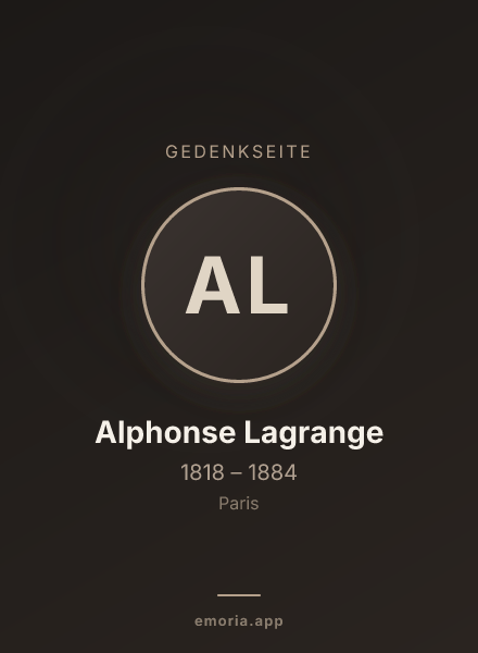 Gedenkportrait von Alphonse Lagrange