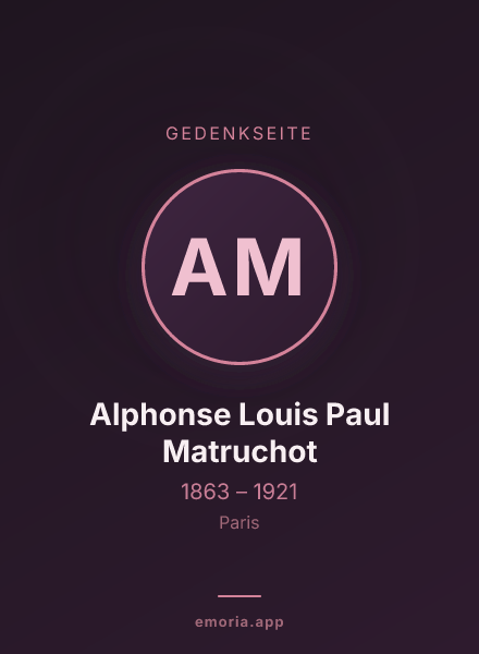 Gedenkportrait von Alphonse Louis Paul Matruchot
