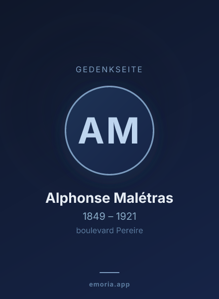 Gedenkportrait von Alphonse Malétras