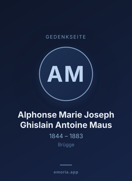 Gedenkportrait von Alphonse Marie Joseph Ghislain Antoine Maus