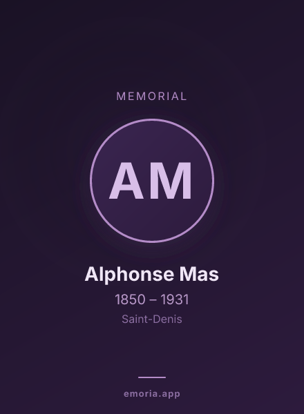 Memorial portrait of Alphonse Mas