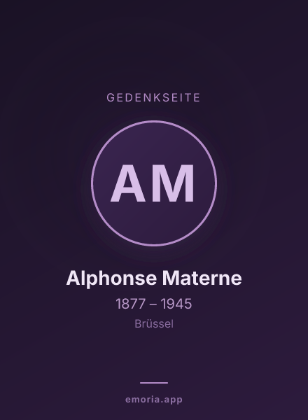 Gedenkportrait von Alphonse Materne