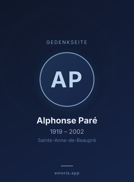 Gedenkportrait von Alphonse Paré