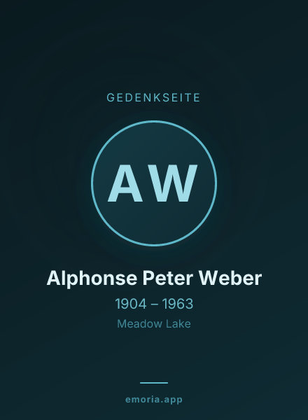 Gedenkportrait von Alphonse Peter Weber