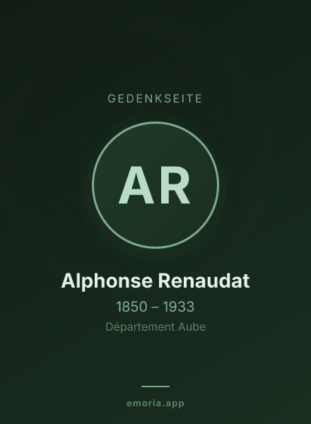 Gedenkportrait von Alphonse Renaudat