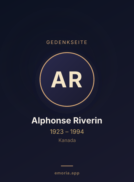 Gedenkportrait von Alphonse Riverin