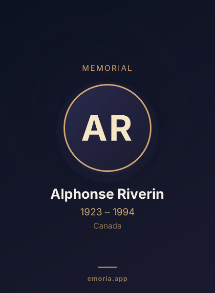 Memorial portrait of Alphonse Riverin