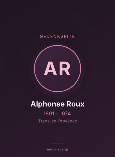 Gedenkportrait von Alphonse Roux