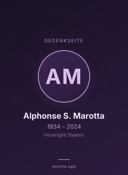 Gedenkportrait von Alphonse S. Marotta