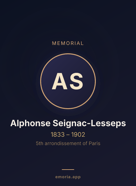 Memorial portrait of Alphonse Seignac-Lesseps