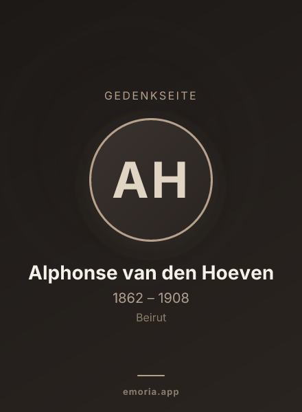 Gedenkportrait von Alphonse van den Hoeven