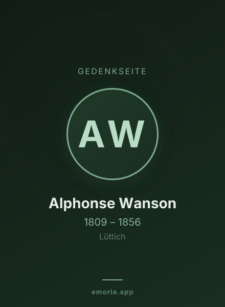 Gedenkportrait von Alphonse Wanson