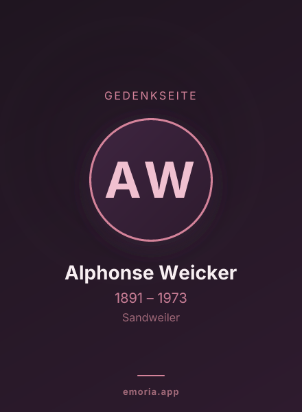 Gedenkportrait von Alphonse Weicker