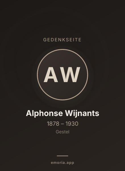 Gedenkportrait von Alphonse Wijnants