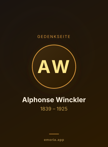 Gedenkportrait von Alphonse Winckler
