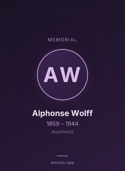 Memorial portrait of Alphonse Wolff