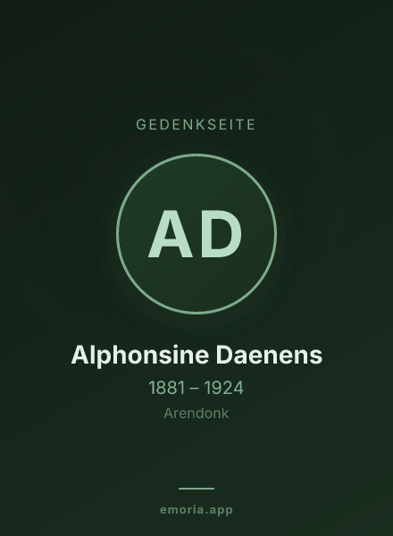 Gedenkportrait von Alphonsine Daenens