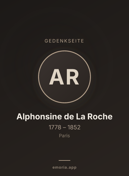 Gedenkportrait von Alphonsine de La Roche