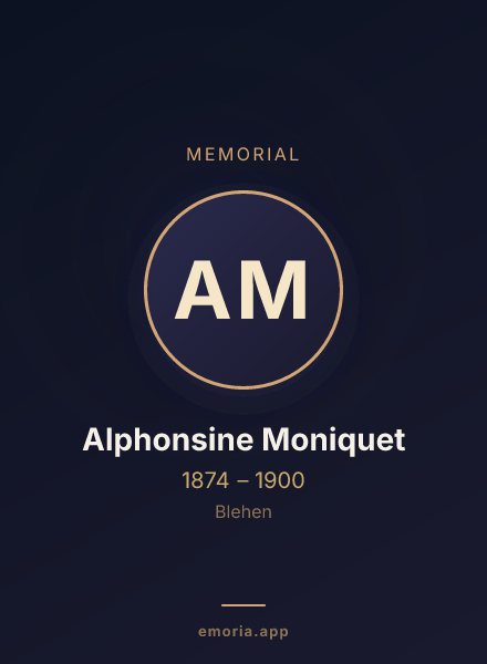 Memorial portrait of Alphonsine Moniquet