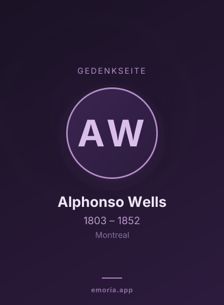 Gedenkportrait von Alphonso Wells