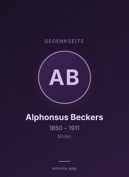 Gedenkportrait von Alphonsus Beckers