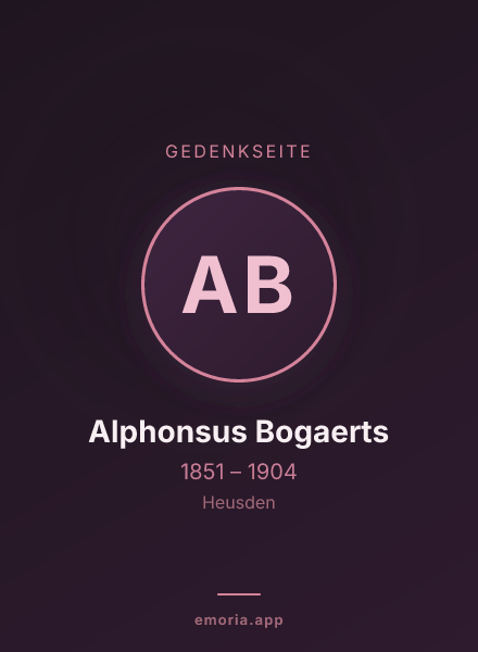 Gedenkportrait von Alphonsus Bogaerts