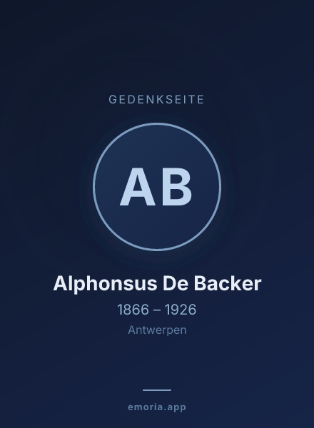 Gedenkportrait von Alphonsus De Backer