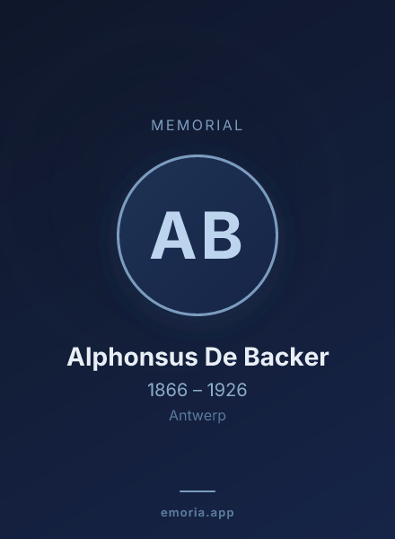 Memorial portrait of Alphonsus De Backer