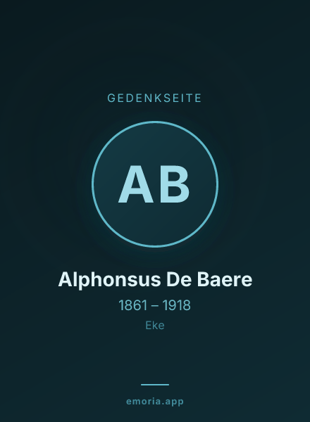 Gedenkportrait von Alphonsus De Baere