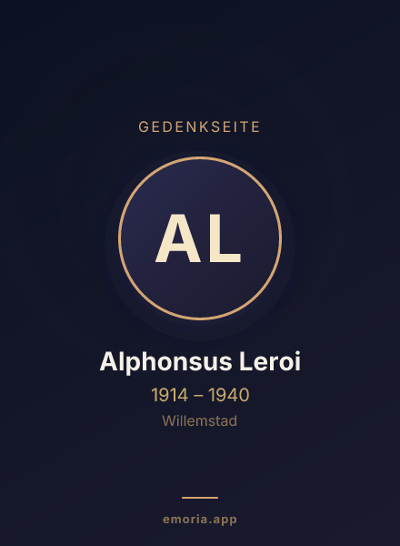 Gedenkportrait von Alphonsus Leroi