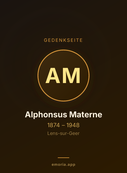 Gedenkportrait von Alphonsus Materne