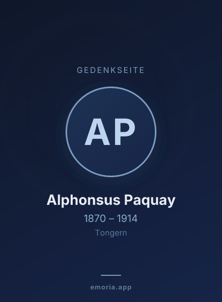 Gedenkportrait von Alphonsus Paquay
