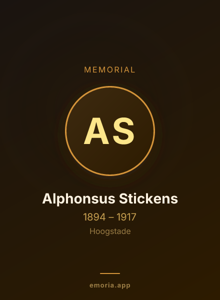 Memorial portrait of Alphonsus Stickens