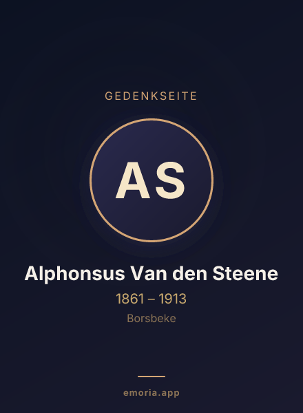 Gedenkportrait von Alphonsus Van den Steene