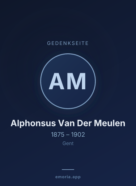 Gedenkportrait von Alphonsus Van Der Meulen