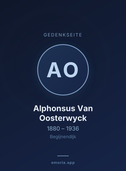 Gedenkportrait von Alphonsus Van Oosterwyck