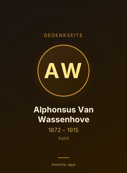 Gedenkportrait von Alphonsus Van Wassenhove