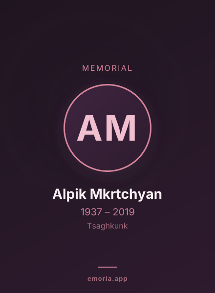 Memorial portrait of Alpik Mkrtchyan