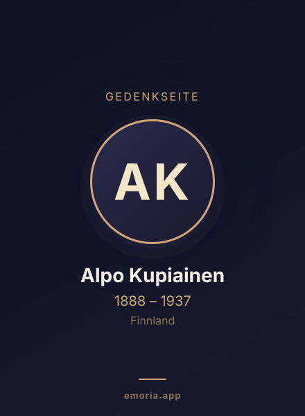 Gedenkportrait von Alpo Kupiainen