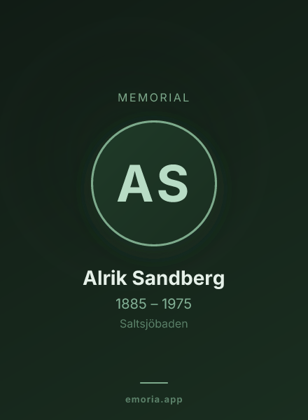 Memorial portrait of Alrik Sandberg