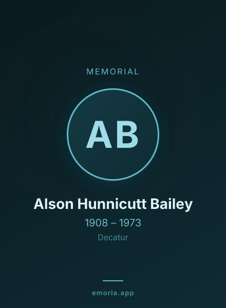 Memorial portrait of Alson Hunnicutt Bailey