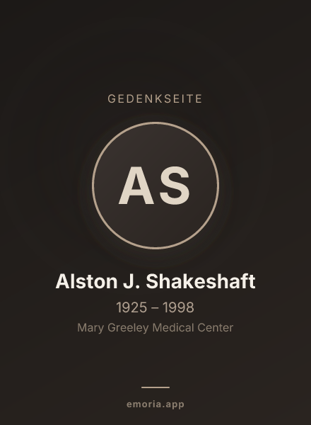 Gedenkportrait von Alston J. Shakeshaft