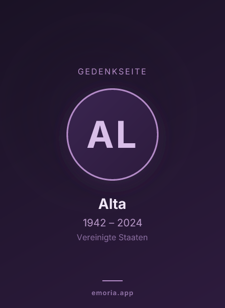 Gedenkportrait von Alta